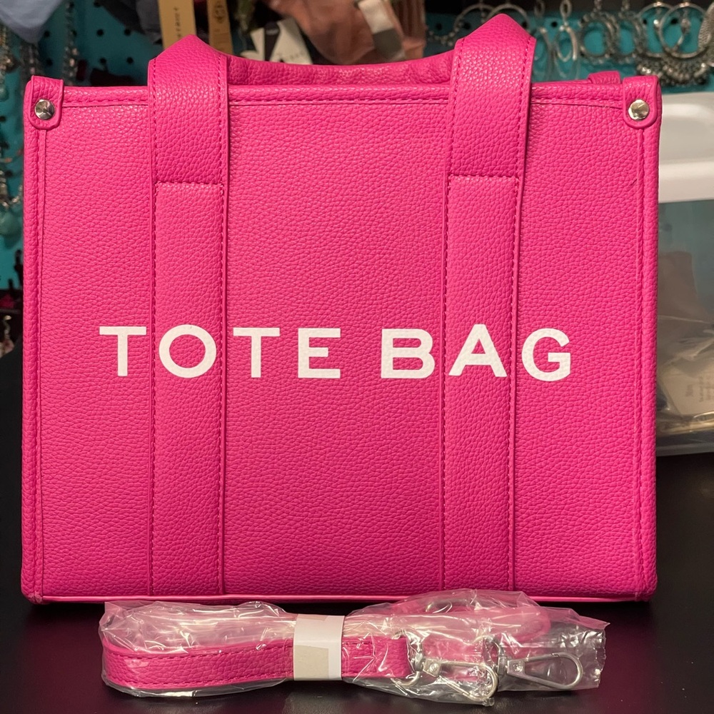 Pink Tote Bag with Strap